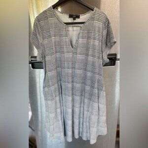 SHORT SLEEVE COVERUP‎ women 2X dress VIBE SPORTSWEAR BLACK&WHITE ,A-Line Dress